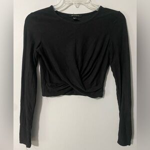 Revamped black long sleeve crop top